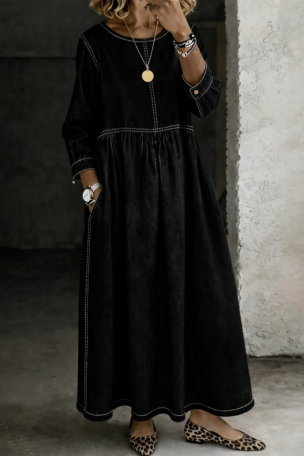 Fini | Vintage denim midi jurk