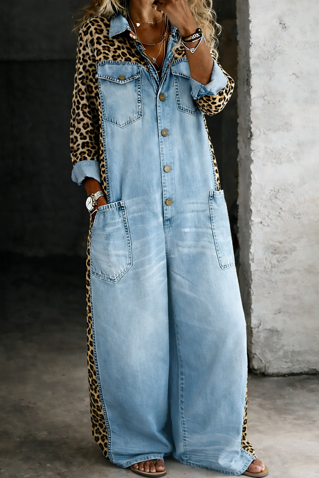 Amanda | Effen jumpsuit in shirtstijl