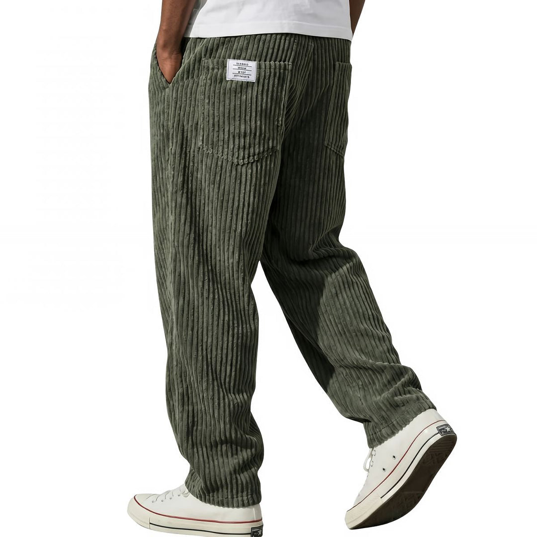 Broek heren | Corduroy broek met elastische taille