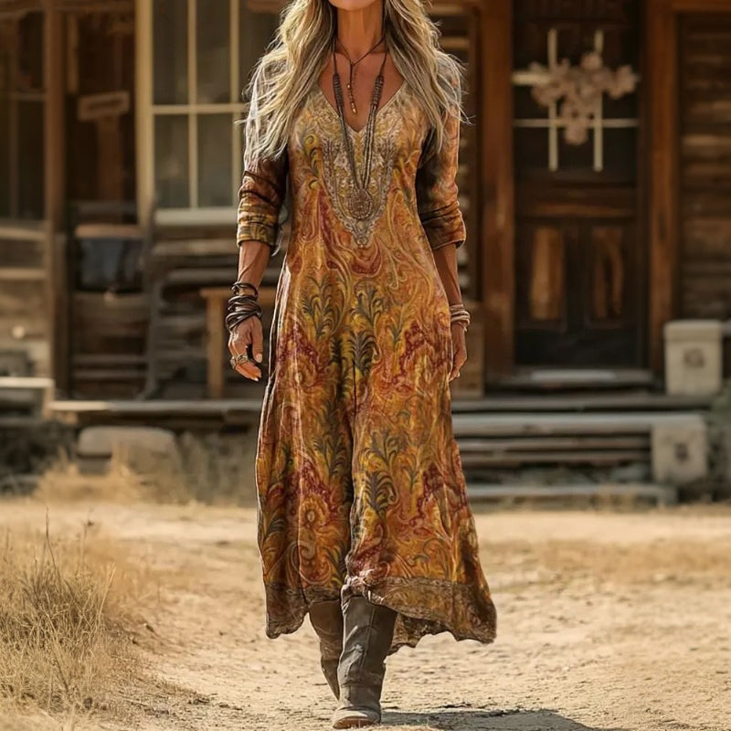 Wilma | Sierlijke Bohemian Maxi-jurk