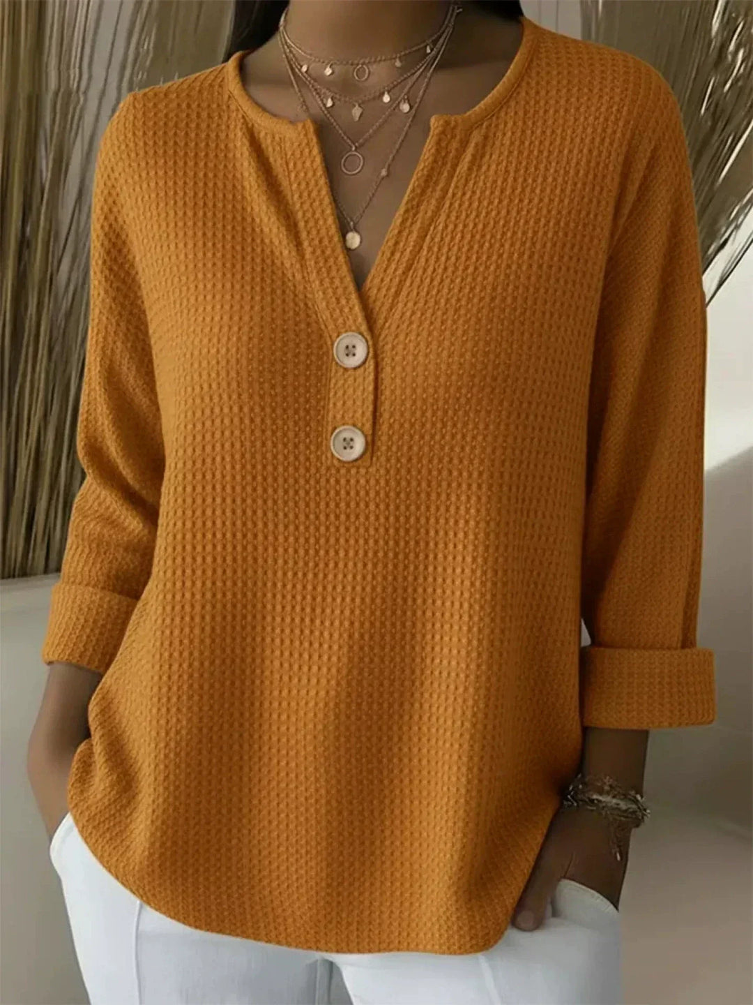 Aaltje | Top met Henley-knopen