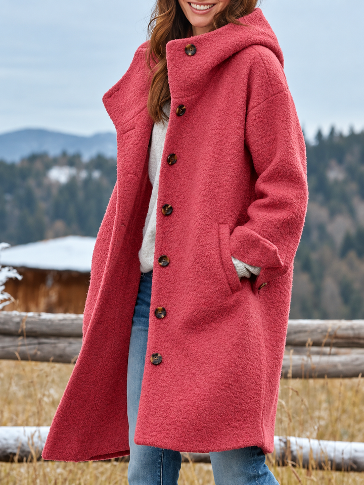 Marit | Lange Wollen Winterjas met Capuchon