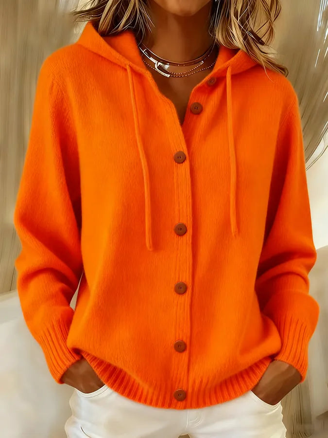 Tessa | Gezellige vest-hoodie met knopen