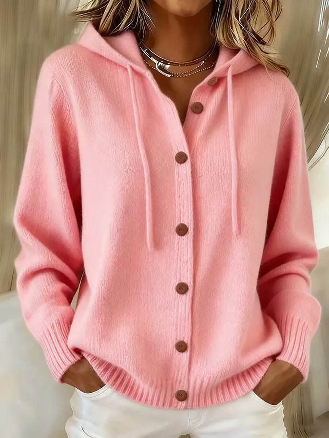 Tessa | Gezellige vest-hoodie met knopen