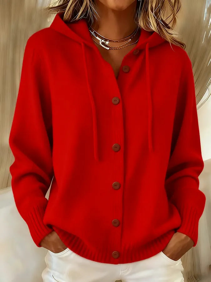Tessa | Gezellige vest-hoodie met knopen