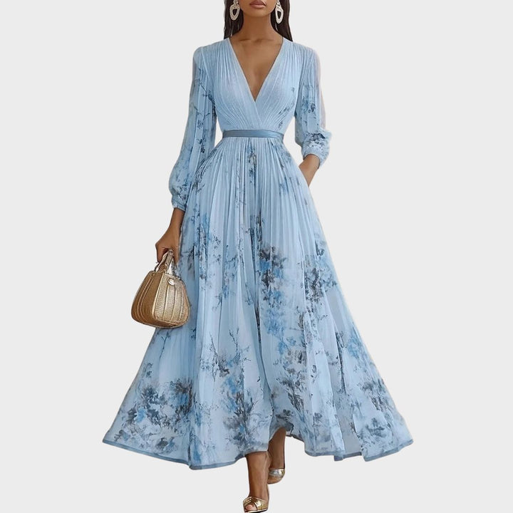 Rowella | Elegante Maxi Plissé Jurk