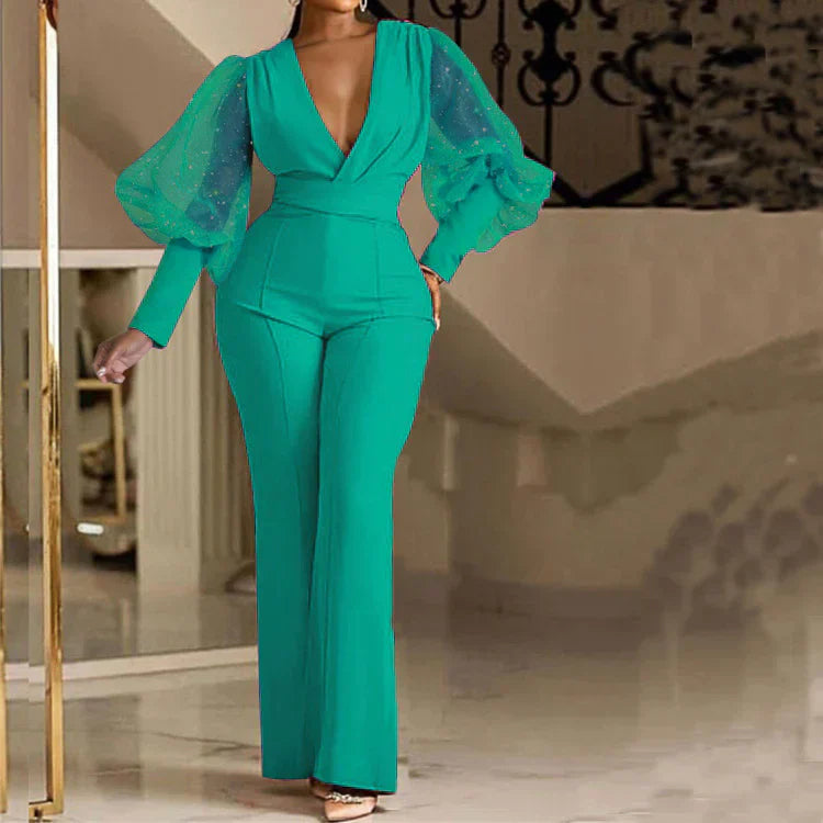 Mikaela™ Elegante Jumpsuit | Versierde Wrap-Front Jumpsuit