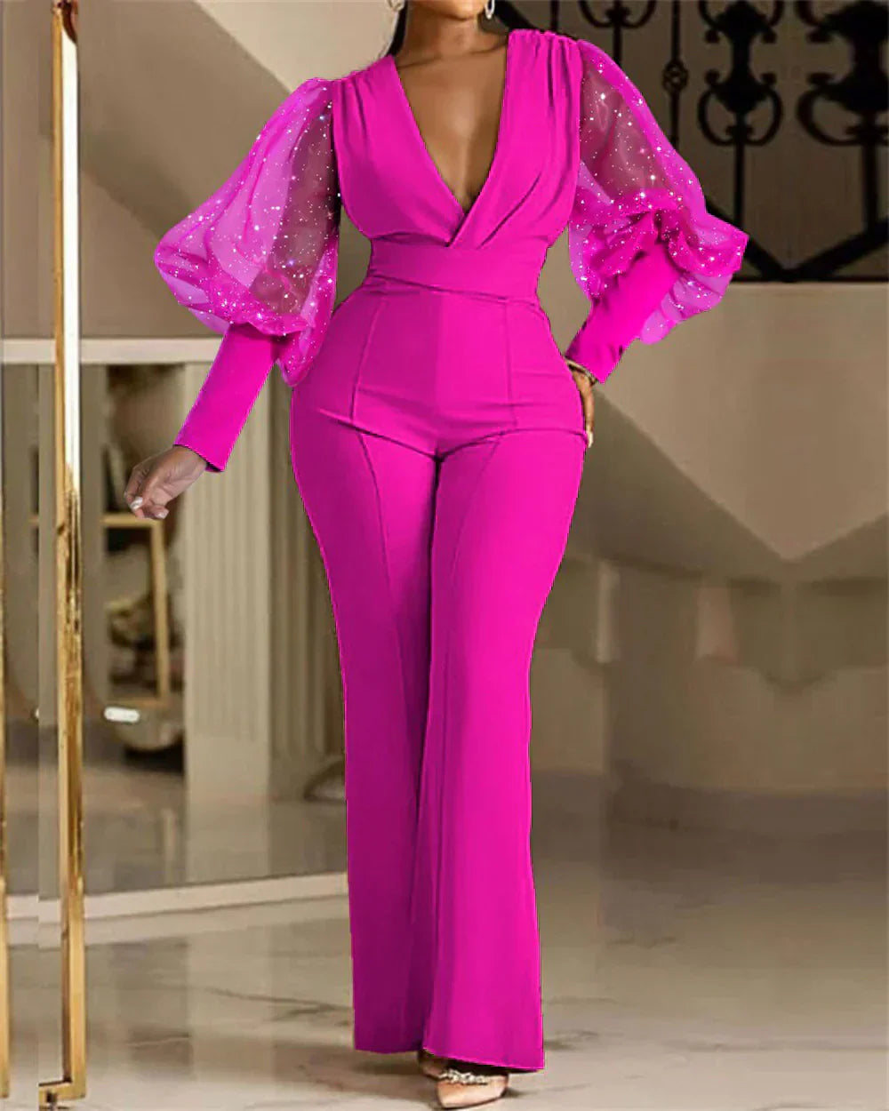 Mikaela™ Elegante Jumpsuit | Versierde Wrap-Front Jumpsuit