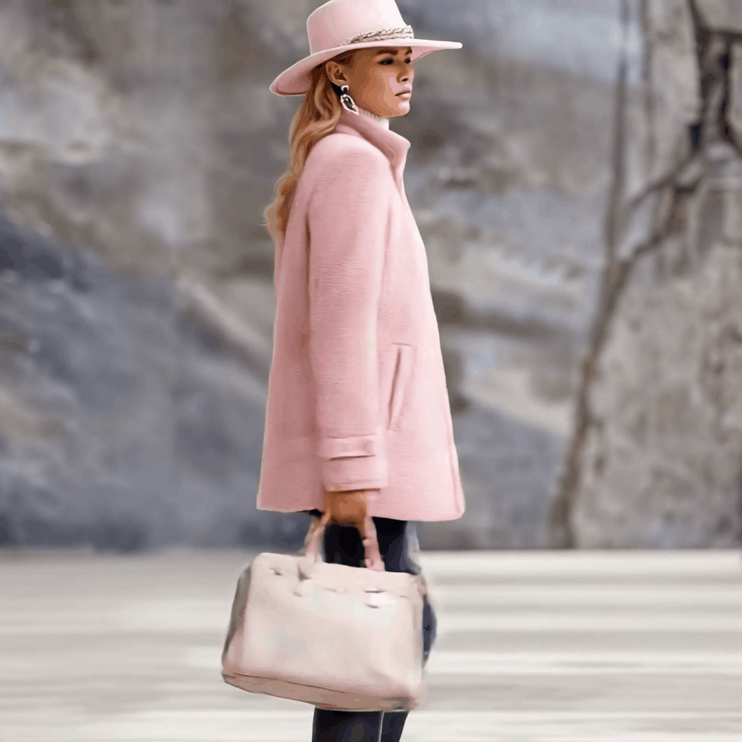 Rosalie | Vintage roze fleece jack met rits