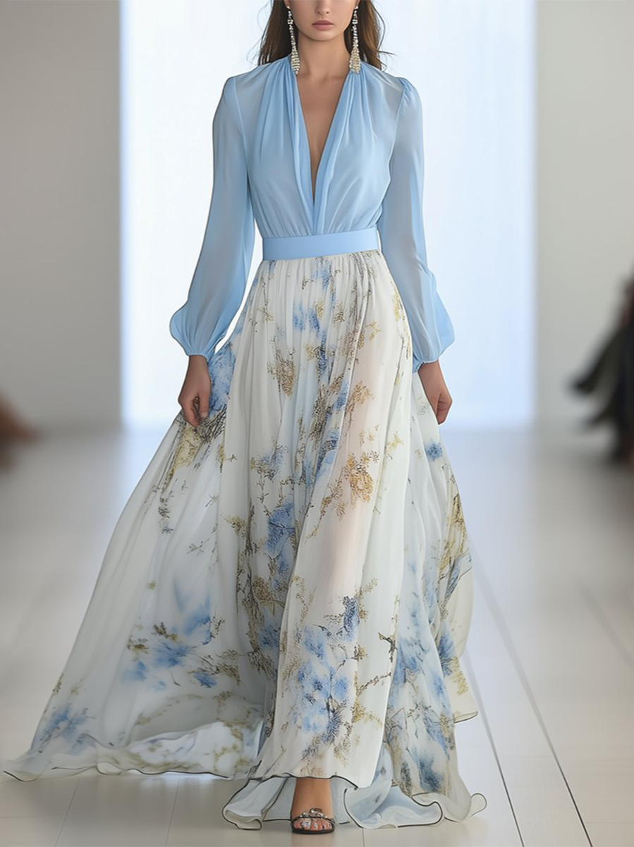 Prachtige Maxi Jurk met Bloemenprint