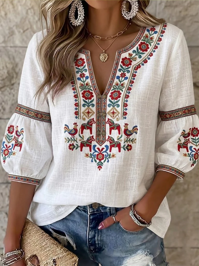 Elena – Blouse met V-hals