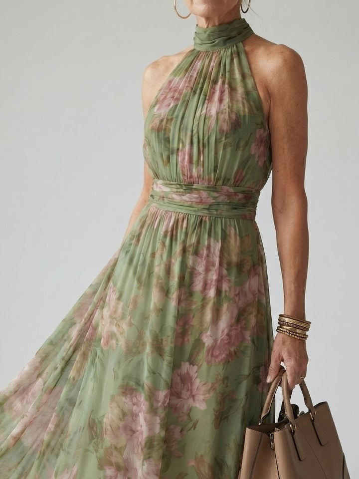 Mirelle | Geraffineerde Halter Midi Jurk