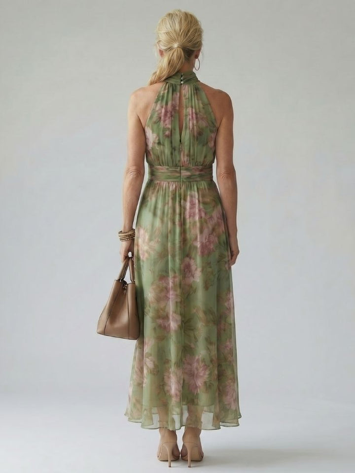 Mirelle | Geraffineerde Halter Midi Jurk