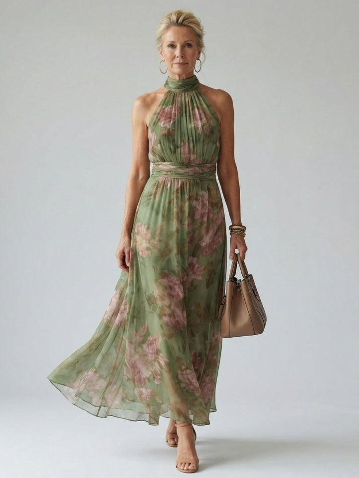 Mirelle | Geraffineerde Halter Midi Jurk