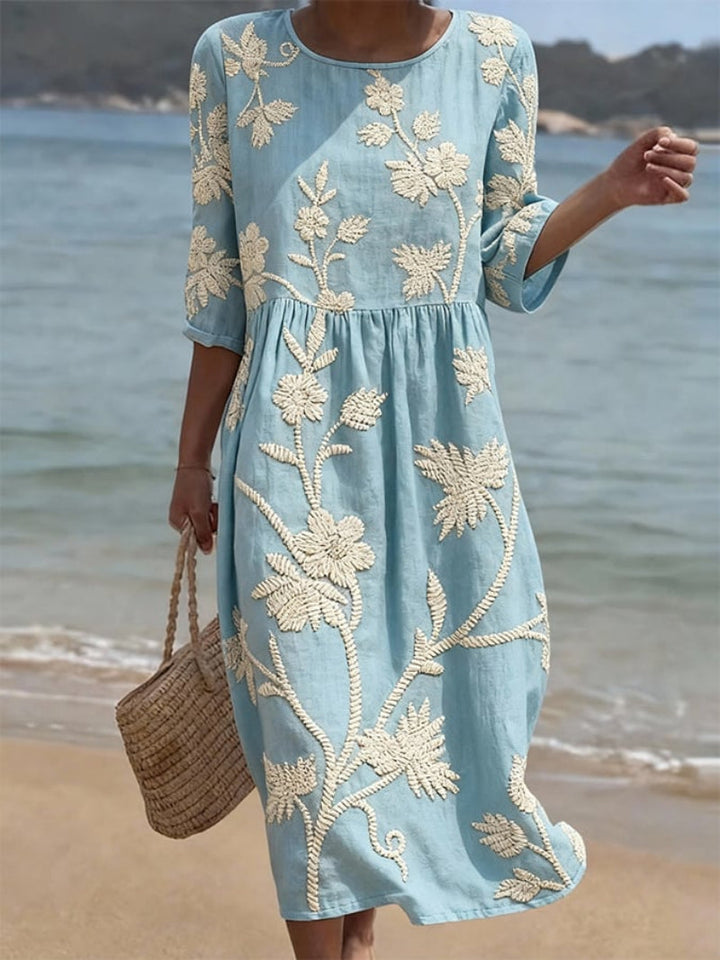 Azzurra | Vintage Geborduurd Jurk