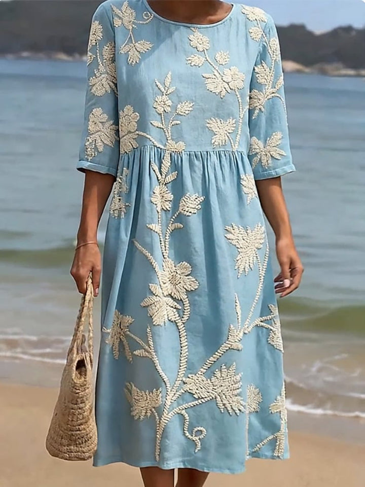 Azzurra | Vintage Geborduurd Jurk