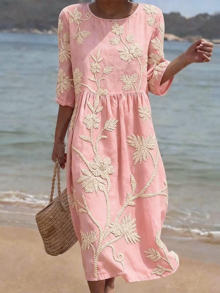 Azzurra | Vintage Geborduurd Jurk
