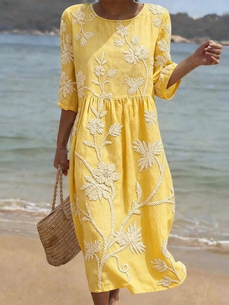 Azzurra | Vintage Geborduurd Jurk