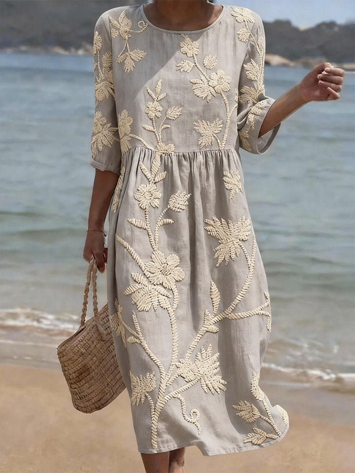 Azzurra | Vintage Geborduurd Jurk