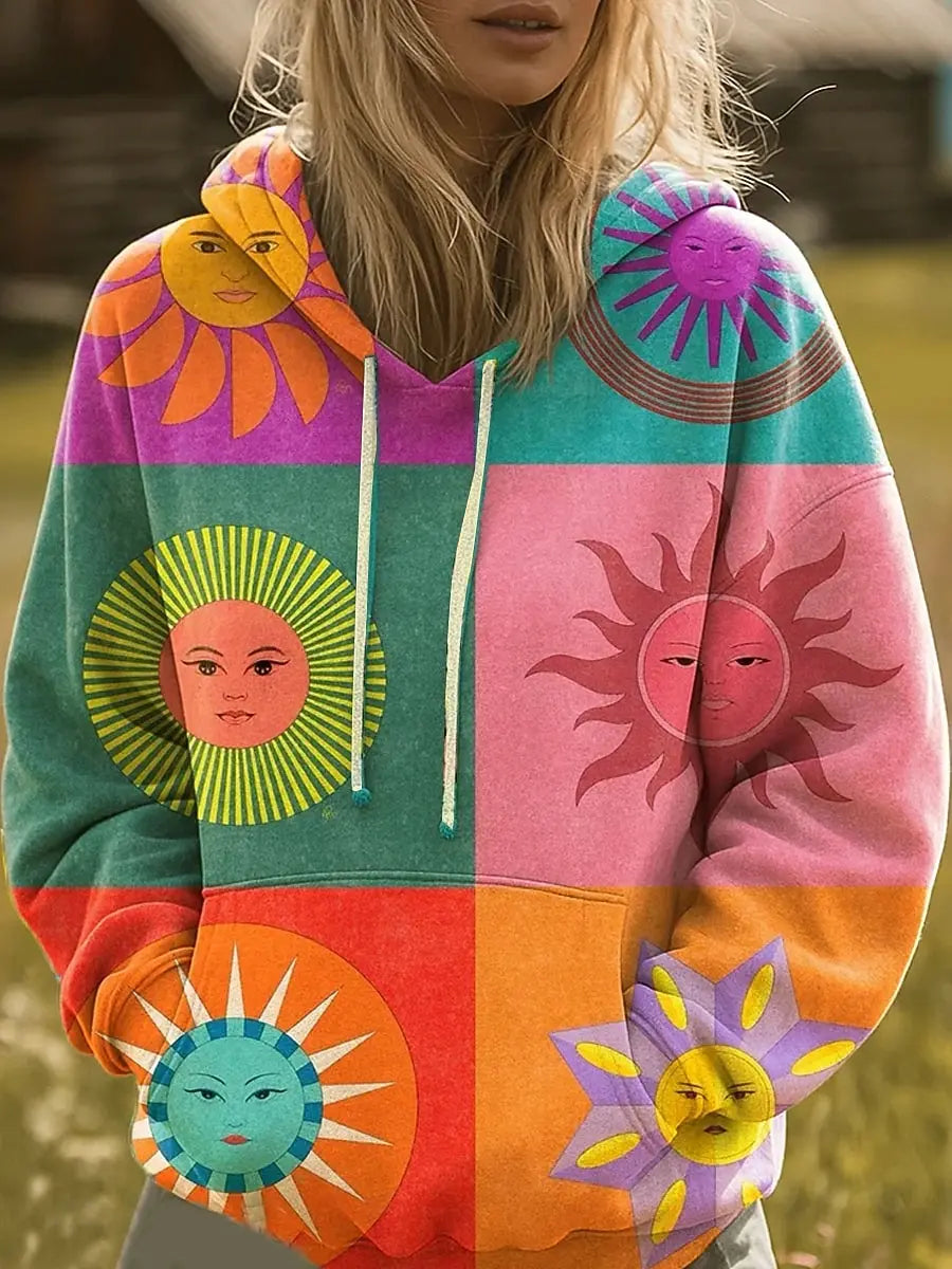 Thalindra | Regenboog Zonnestraal Graphic Hoodie