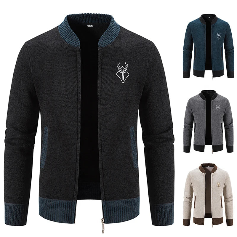 Gebreid Heren Vest Met Herfstdetail