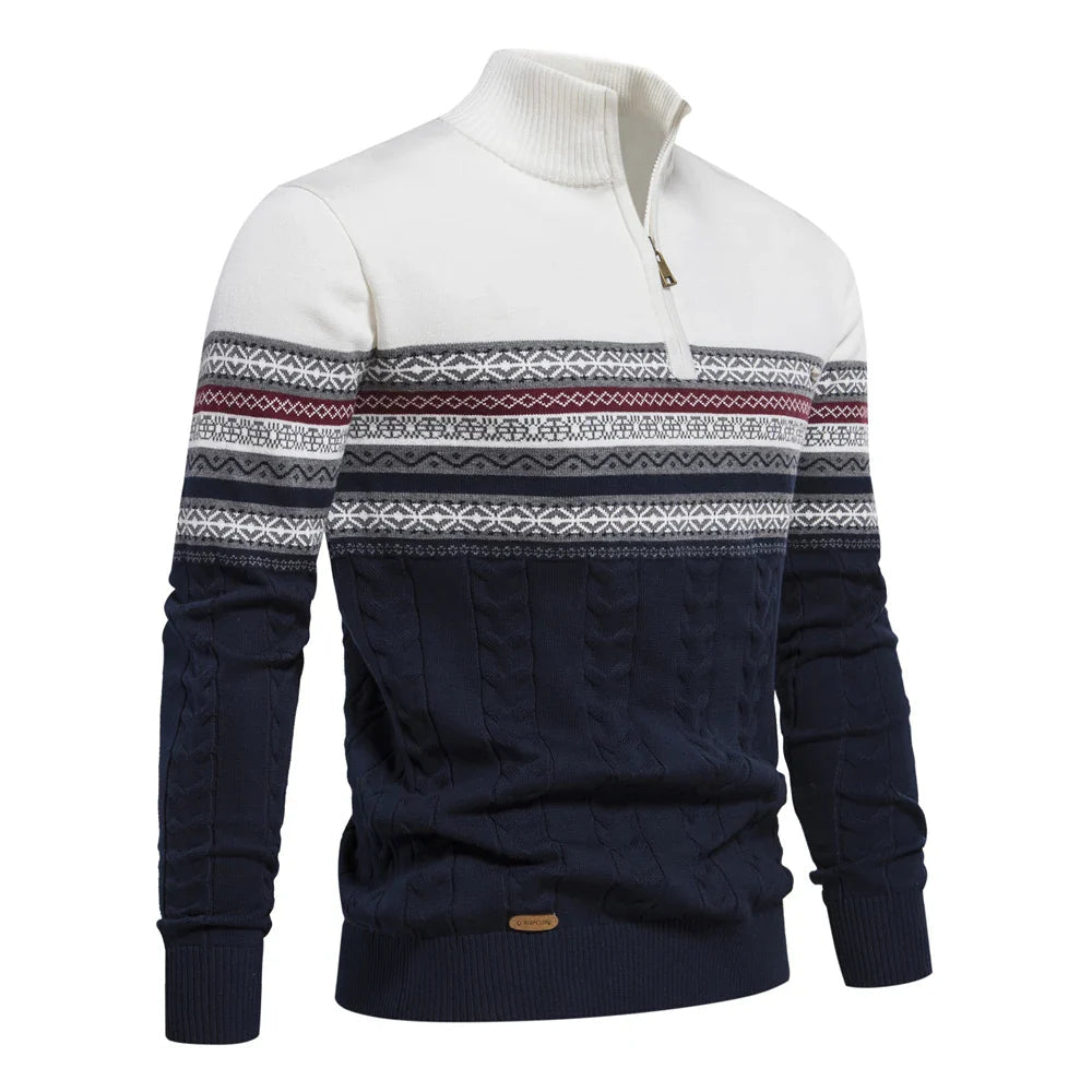 Henry™ - Stijlvolle Fair Isle Half Zip Trui