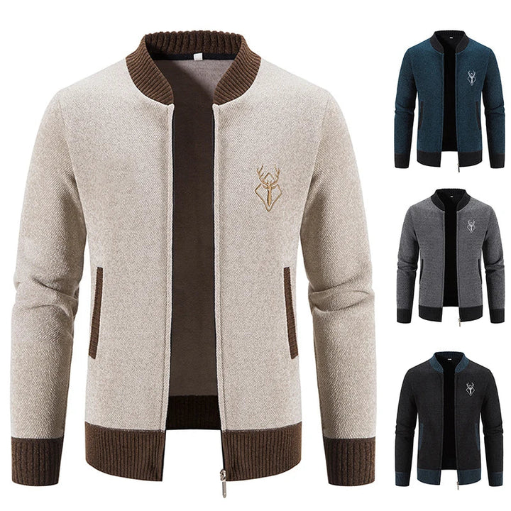 Gebreid Heren Vest Met Herfstdetail
