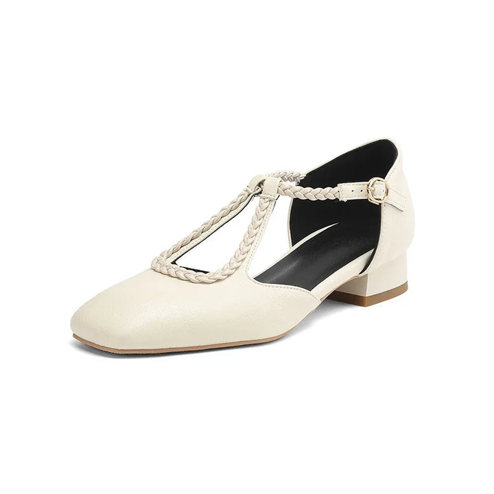 Estelle | Retro Lederen Ballerina's