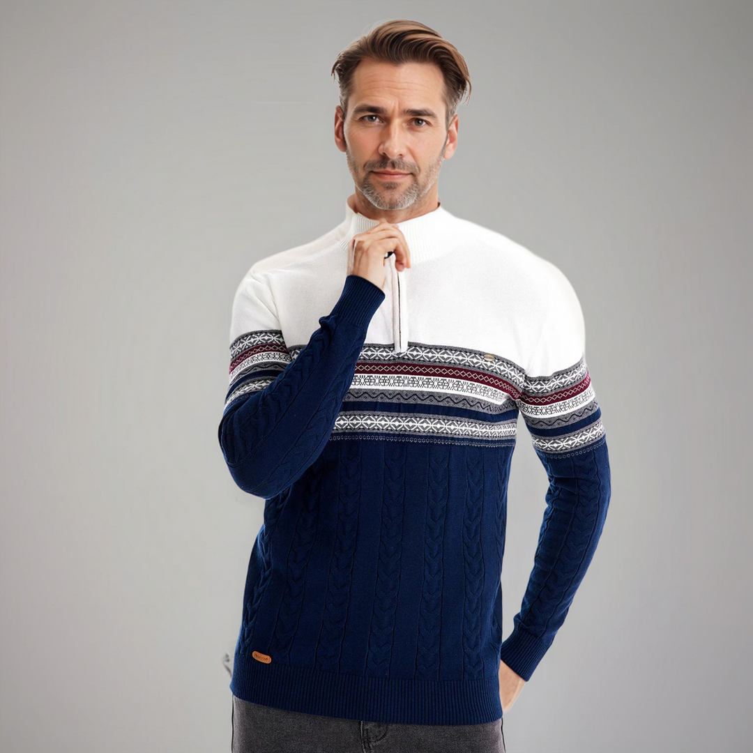 Henry™ - Stijlvolle Fair Isle Half Zip Trui