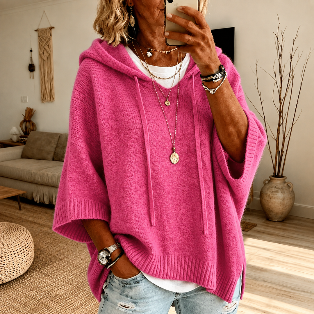 Chloe – Roze Poncho Trui