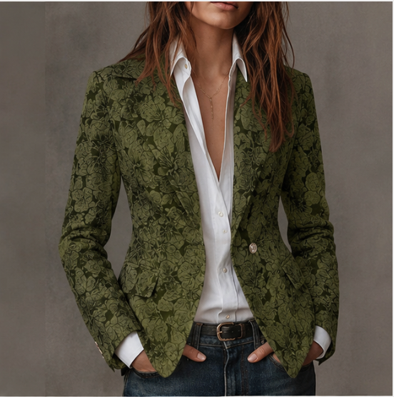 Estelle | Blazer Jacquard Kasjmier Aansluitend