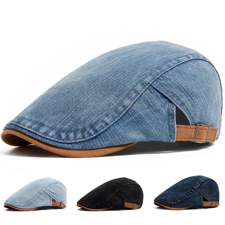 Bloom™ | Premium Denim Flat Cap – Tijdloze Stijl & Dagelijks Comfort