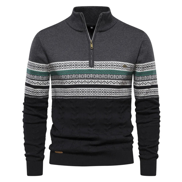 Henry™ - Stijlvolle Fair Isle Half Zip Trui