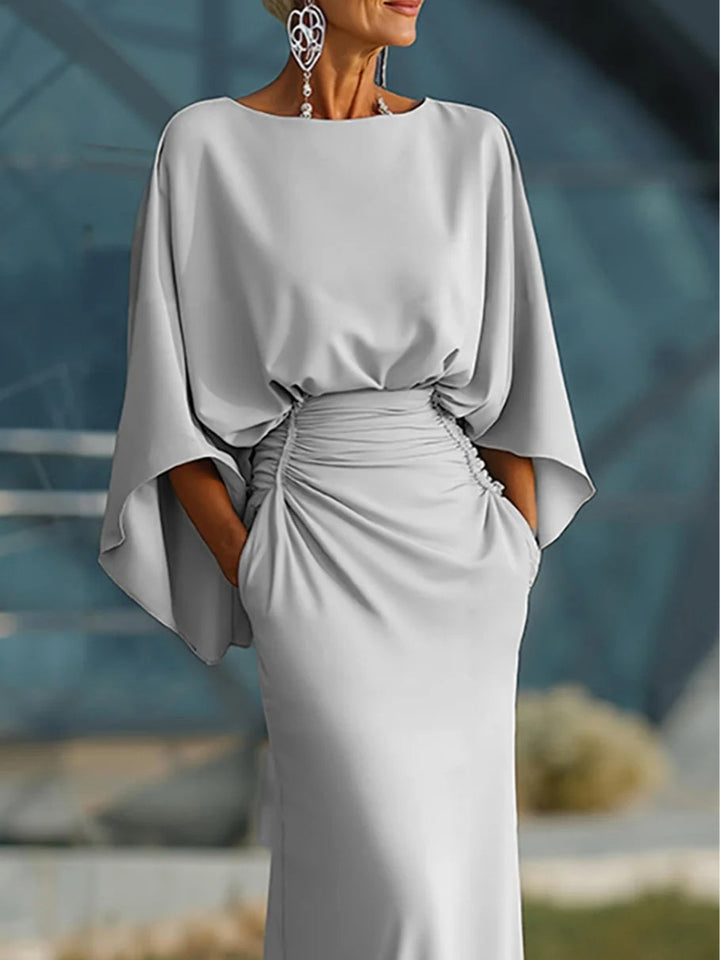 Clara | Elegante V-hals rugloze jurk zonder mouwen