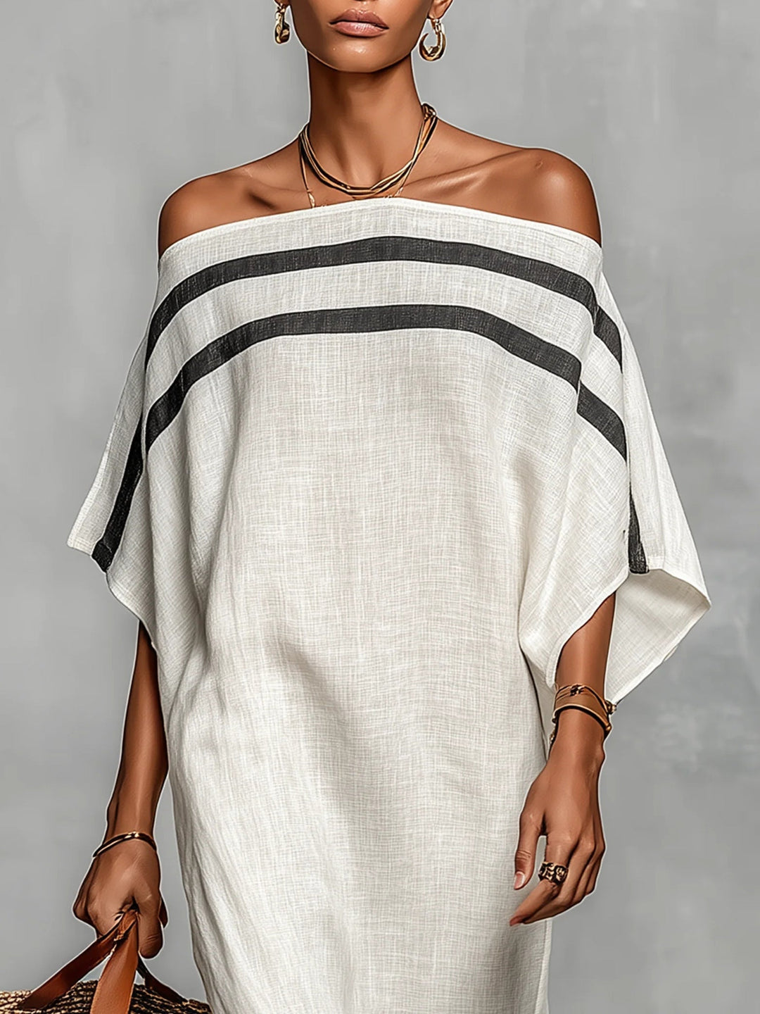 Aveline™ | Off-Shoulder Maxi Jurk met Vleermuismouwen