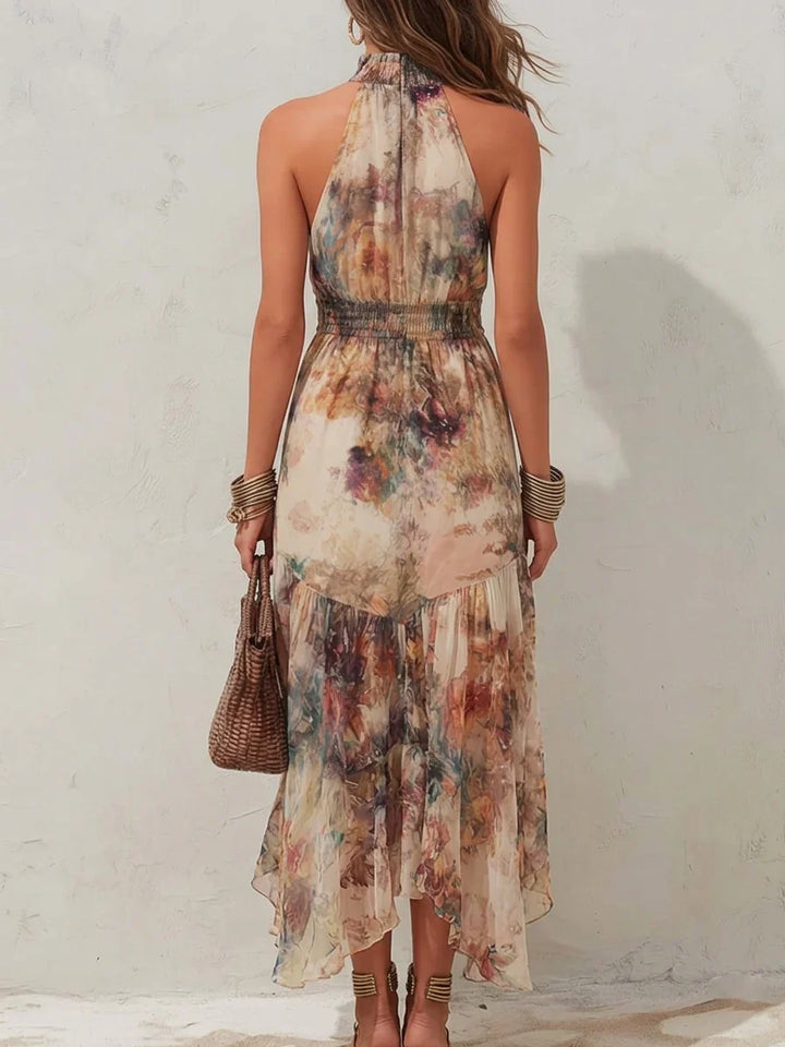 Chloe | Vintage Bloemen Zachte Midi Jurk
