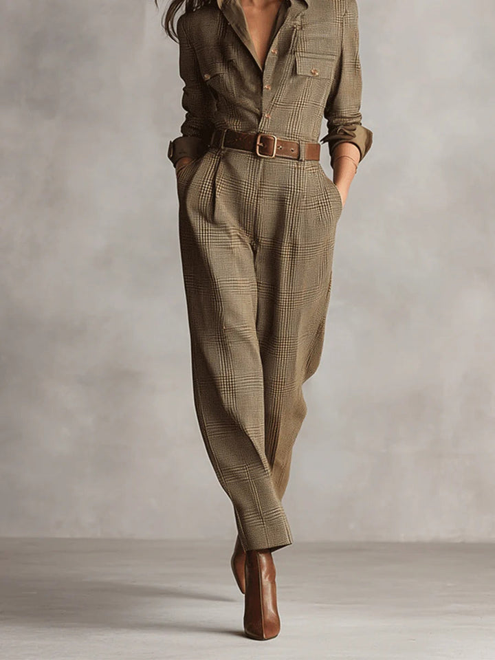 Anna™ || Geruite elegante jumpsuit