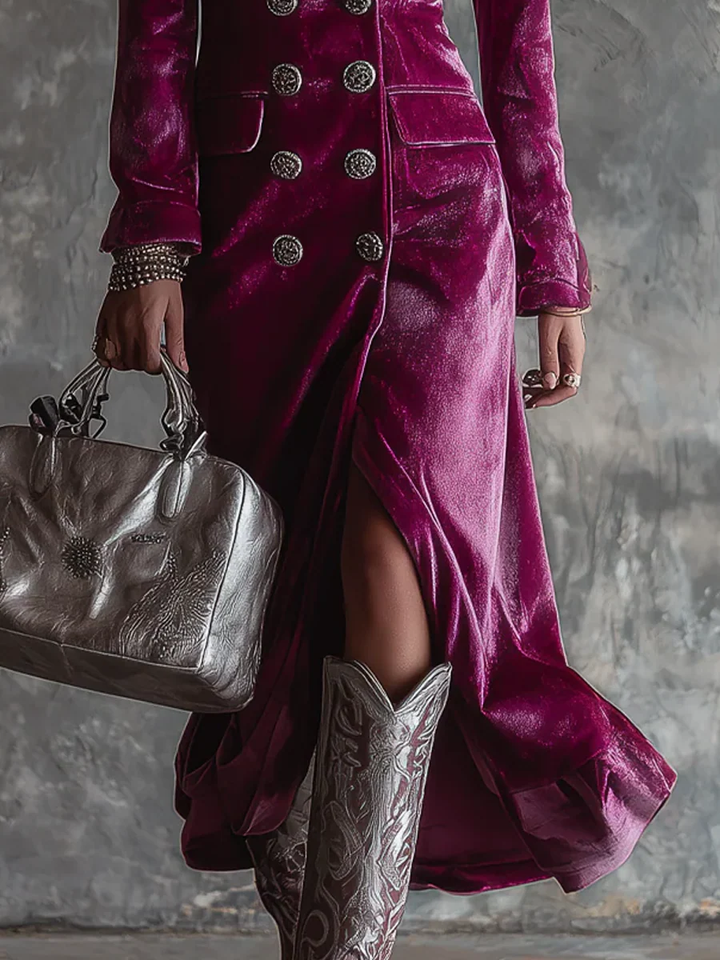 Vera™ | Fluwelen Blazer Maxi Jurk