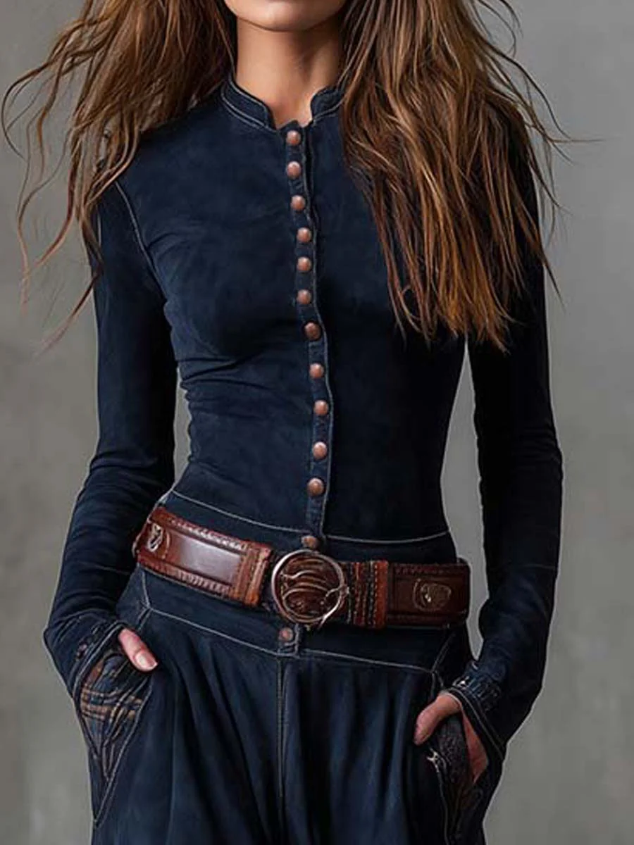 Elisa | Maxi-jurk van ecolologisch suede met riem