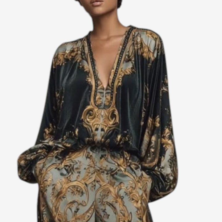 Maureen™ Elegante Geprinte Set | Ornate Fluid Co-Ord