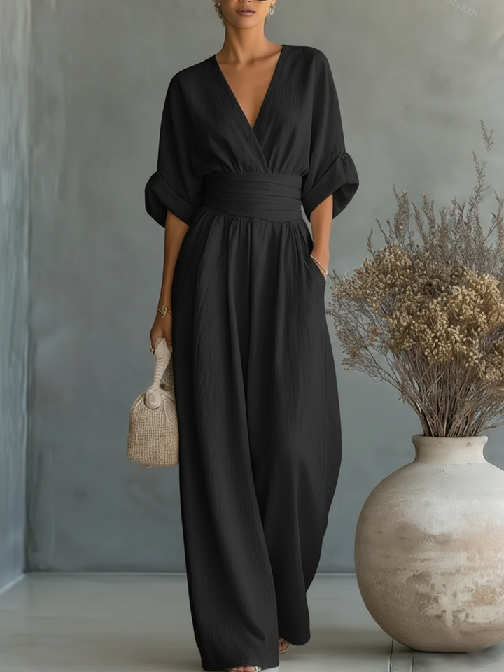 Alessia | Elegante Jumpsuit met V-hals en Hoge Taille