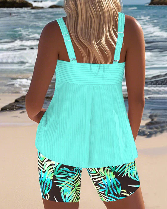 Margaret - Flatterende rib tankini set