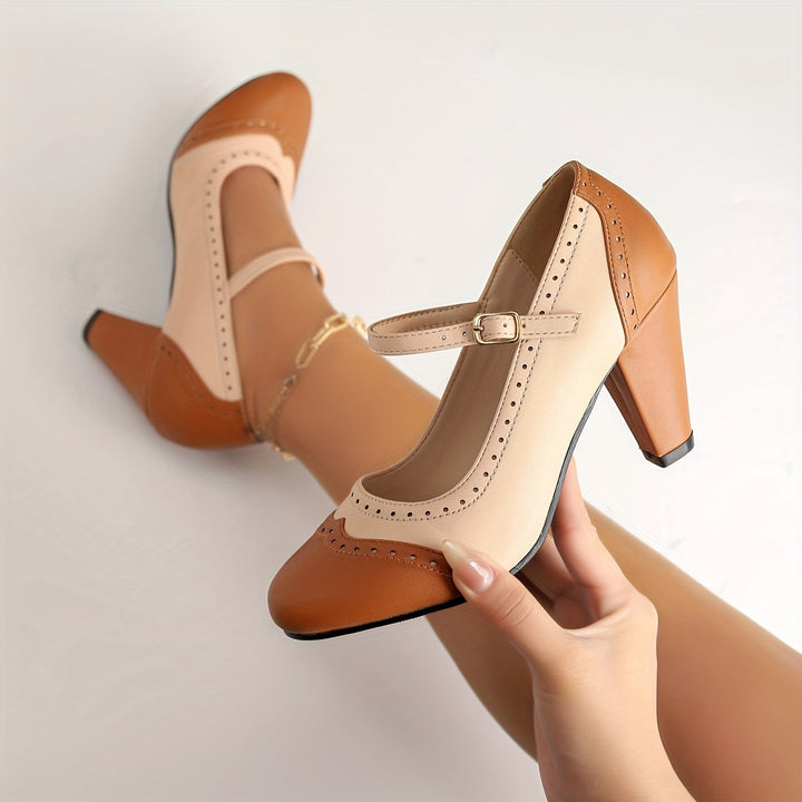 Amy™ | Elegante bicolor pumps met comfortabele hak