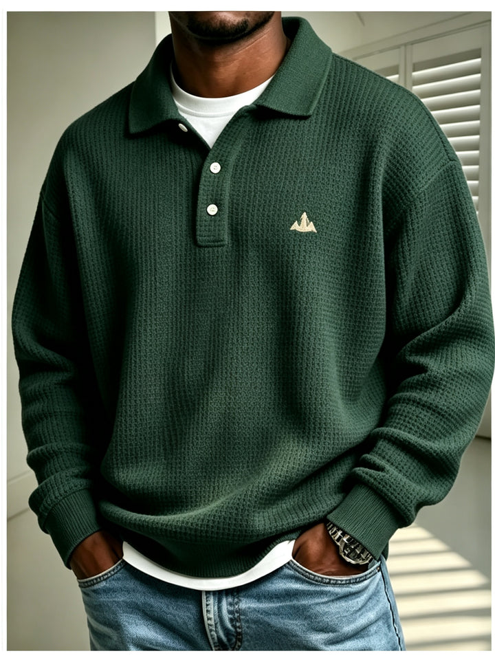 Doris | Wafelpolo Sweatshirt Groen