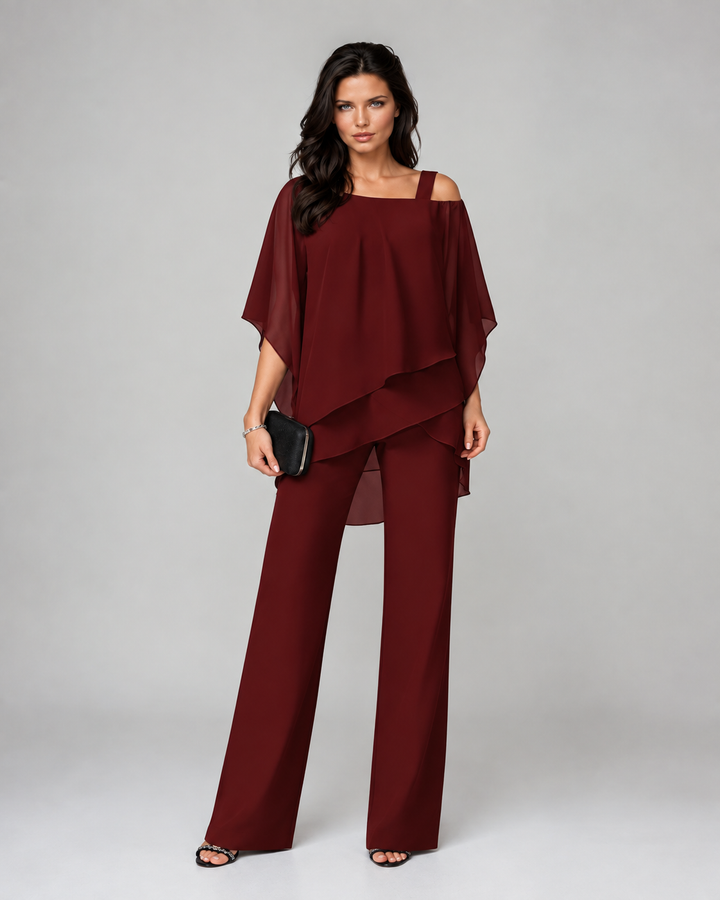 Monique™ | Elegante Tweedelige Set Met Gelaagde Top