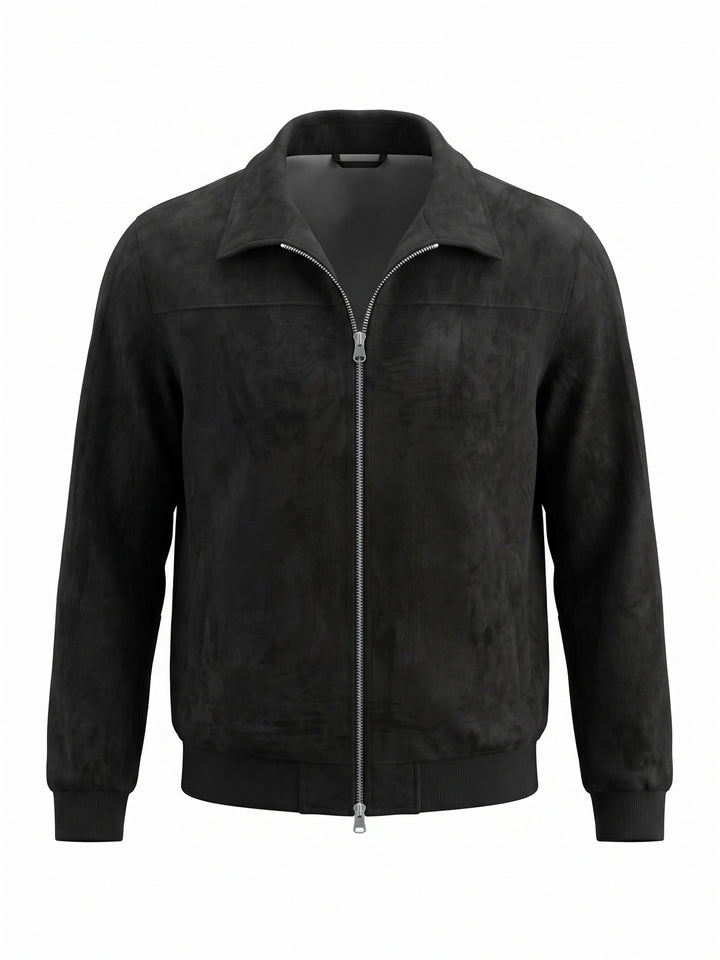 Deer Harrington Jas Heren Amerikaanse Vintage Revers Rits Jas Middenleeftijd Zakelijke Casual Korte Jas