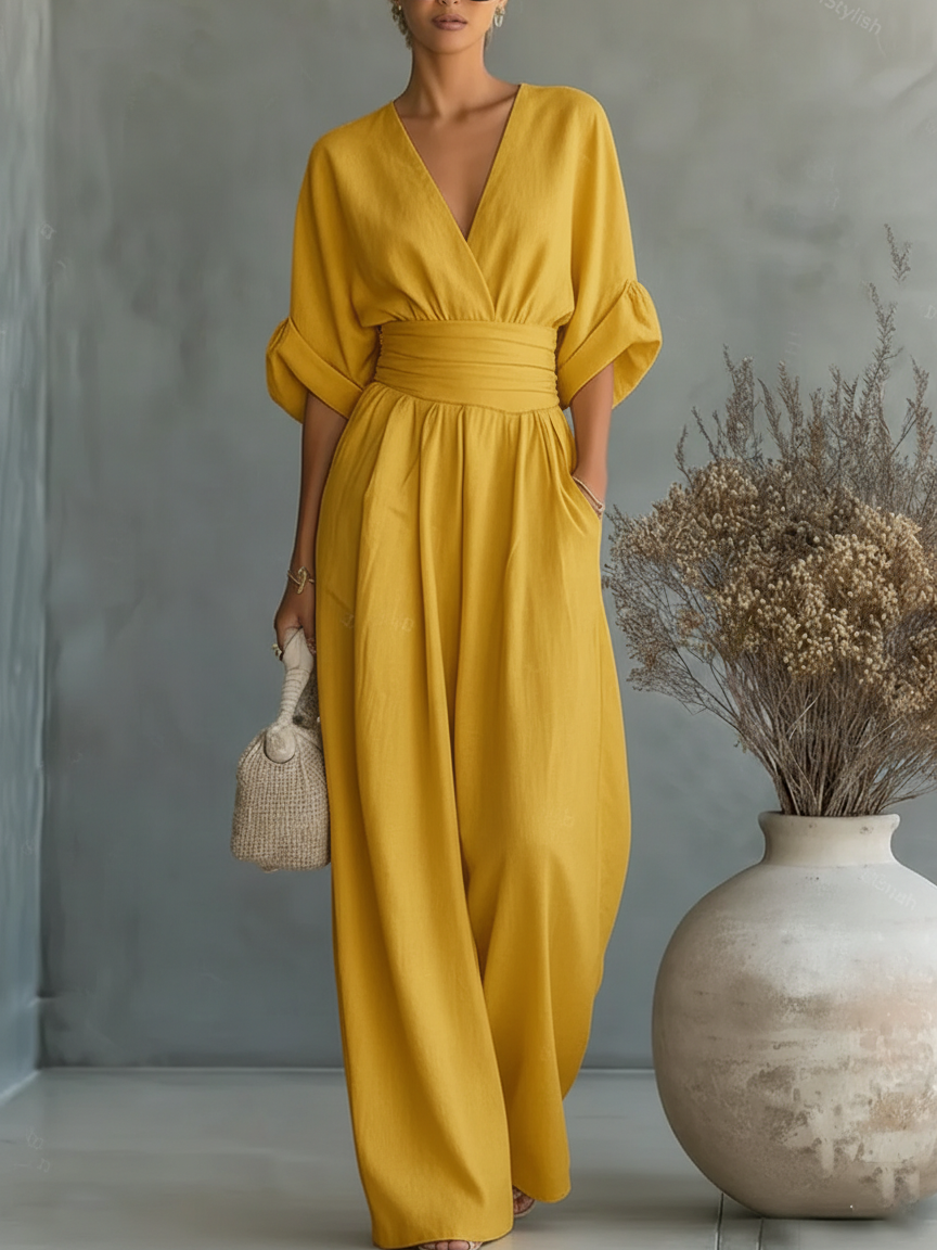 Alessia | Elegante Jumpsuit met V-hals en Hoge Taille