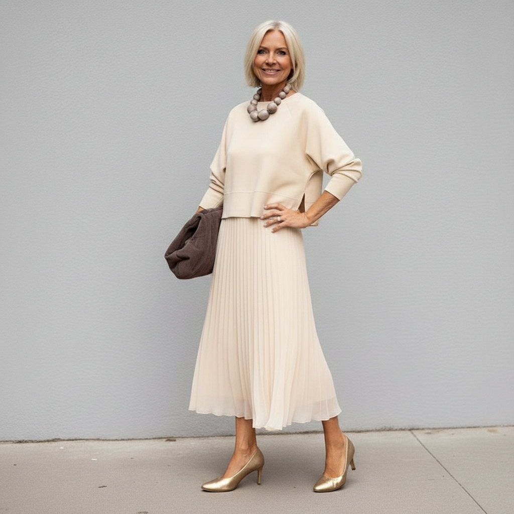 Emmie™ Elegante Twee-Delige Set | Moeiteloos Gebreide Laagjurk Set