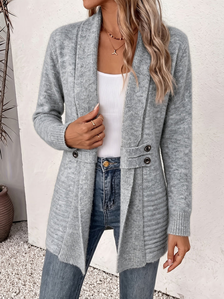 Elegante Dames Cardigan - Open Voorkant & Ingenaaide Taille
