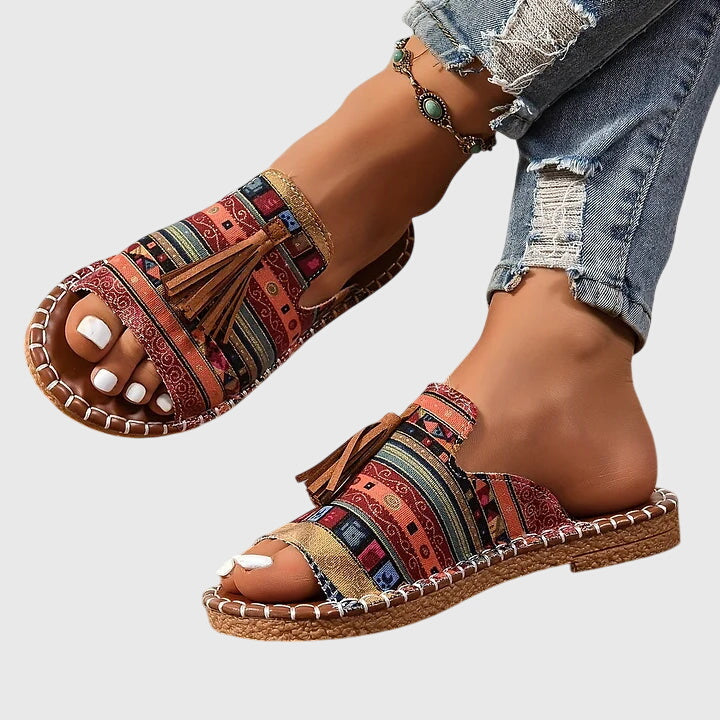 DELACROIX | Boheemse Sandalen Met Pompons Pauline